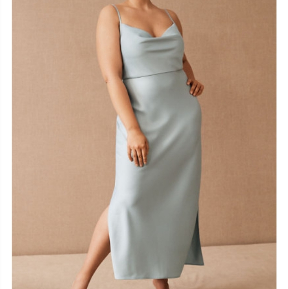 BHLDN Cali Satin Charmeuse Midi Dress